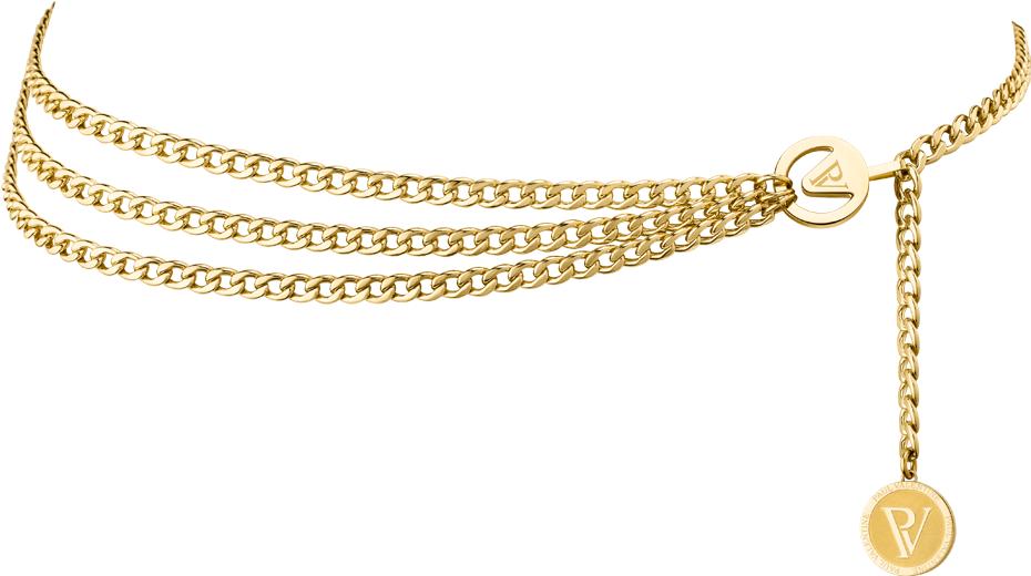 Elegant Gold Chain Design PNG