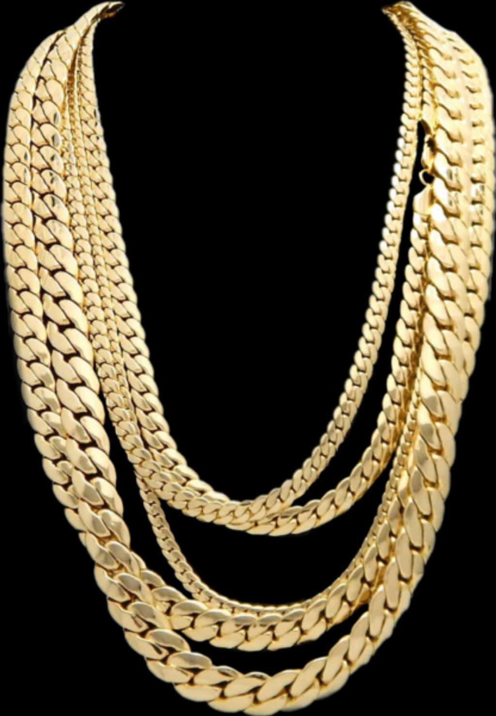 Elegant Gold Chains Black Background PNG