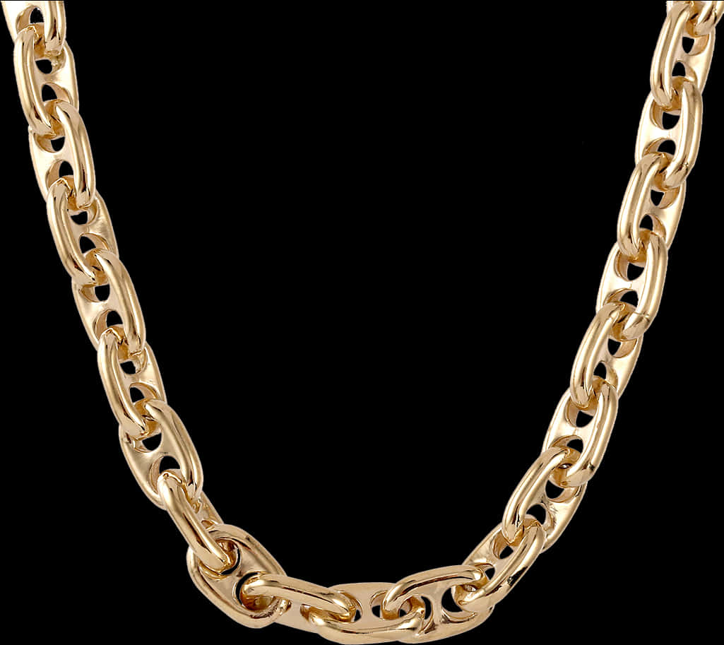 Elegant Gold Chain Link Design PNG
