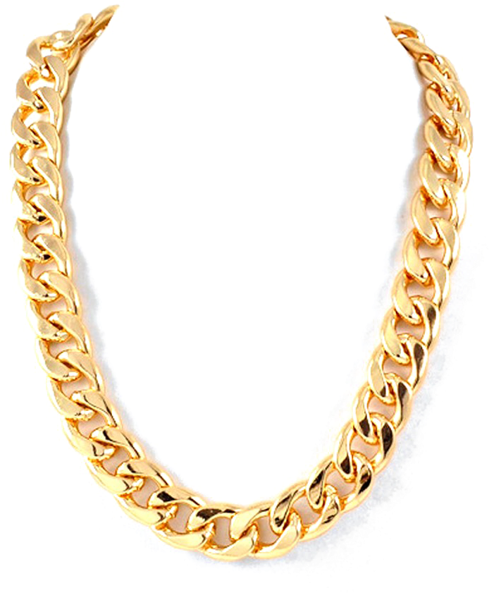 Elegant Gold Chain Necklace PNG