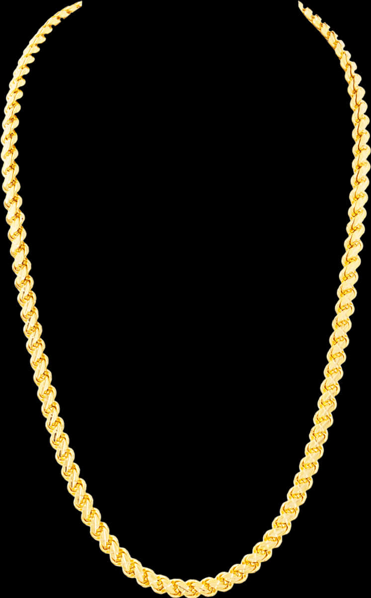 Elegant Gold Chain Necklace PNG