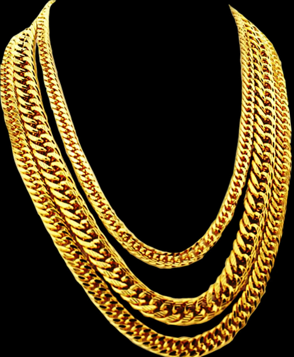 Elegant Gold Chain Necklaces PNG