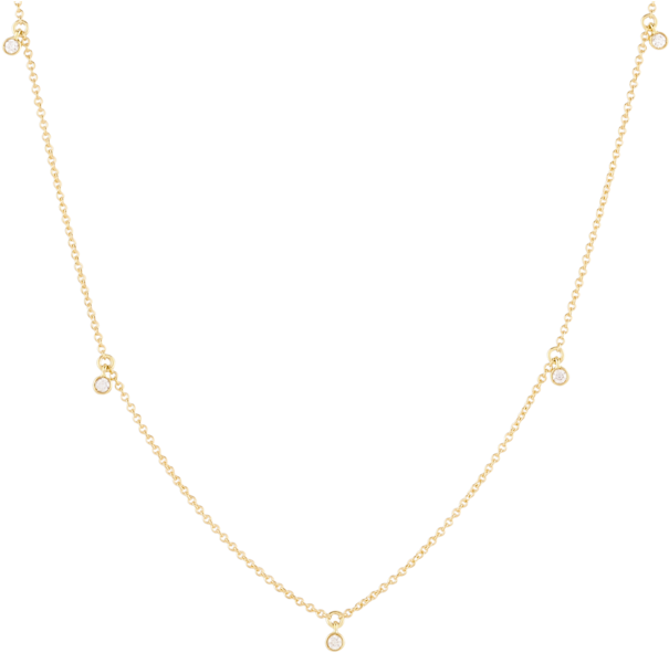 Elegant Gold Chainwith Diamond Pendants PNG