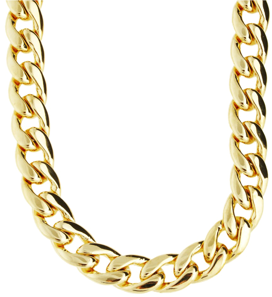 Elegant Gold Chainwith Diamonds PNG