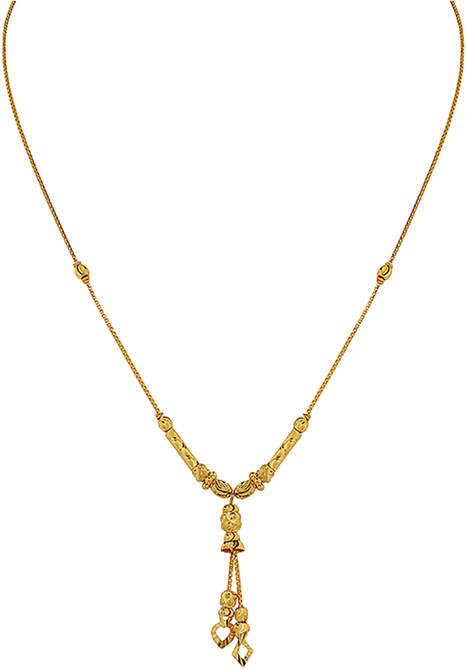 Elegant Gold Chainwith Pendant.png PNG