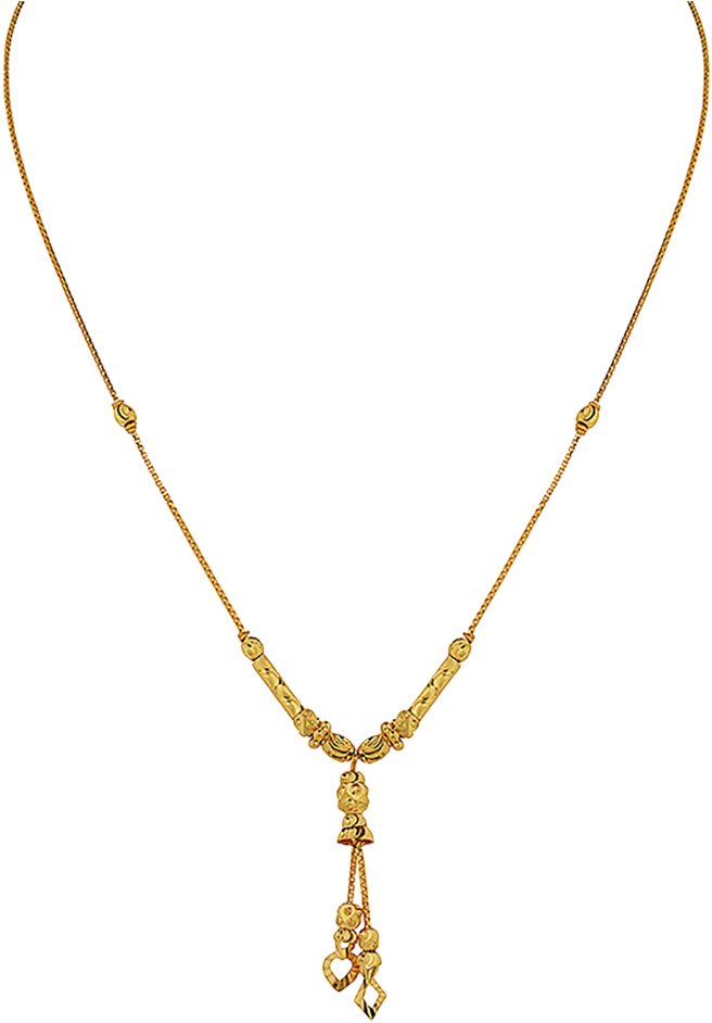 Elegant Gold Chainwith Pendant PNG