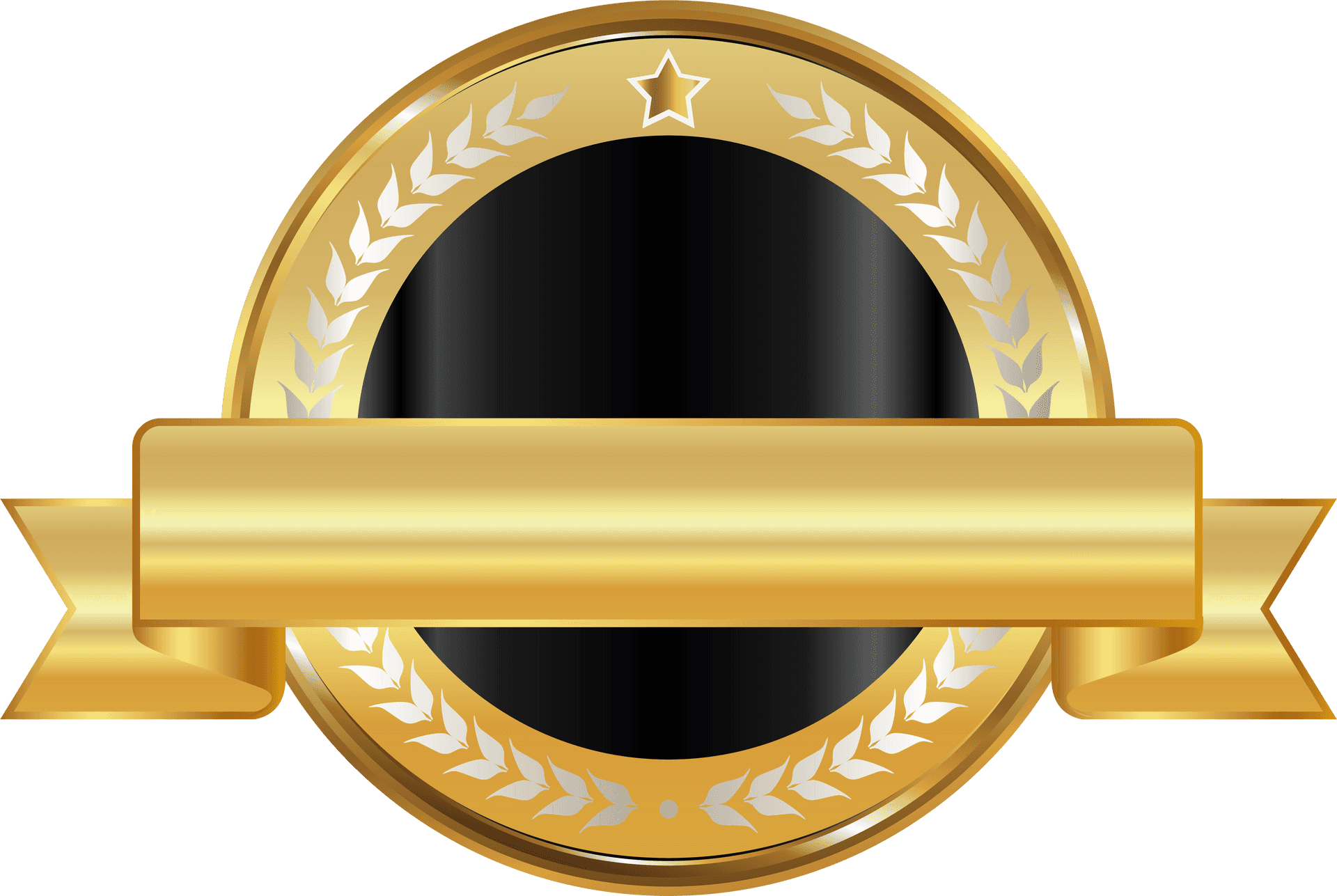 Elegant Gold Circle Badge Design PNG