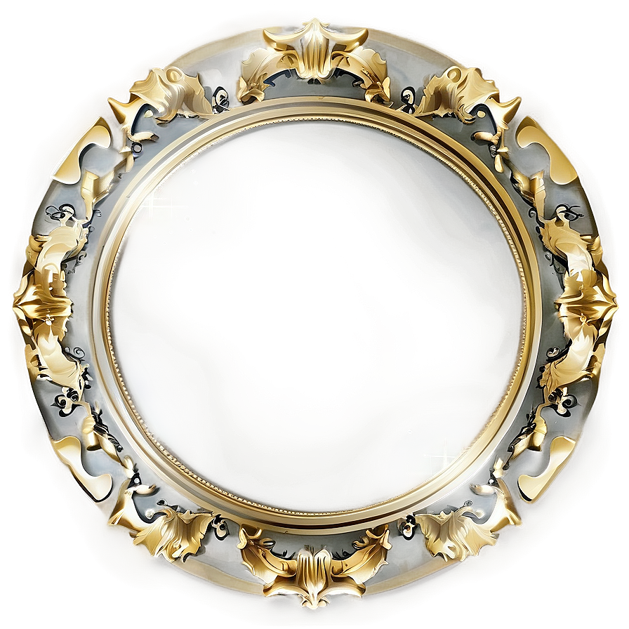 Elegant Gold Circle Border A PNG