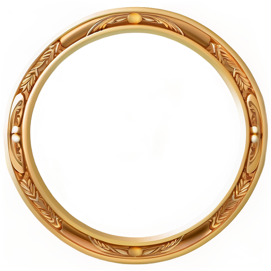 Elegant Gold Circle Border C PNG