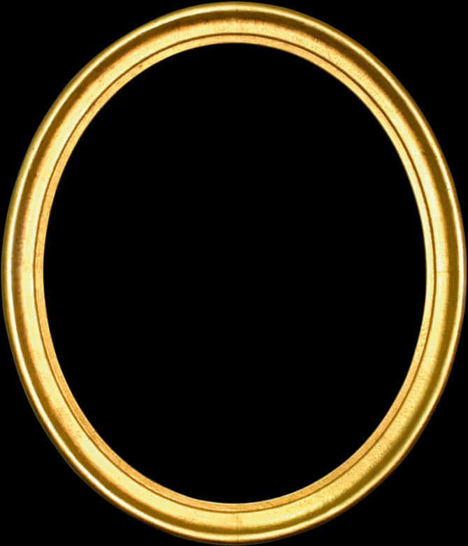 Elegant Gold Circle Frame PNG