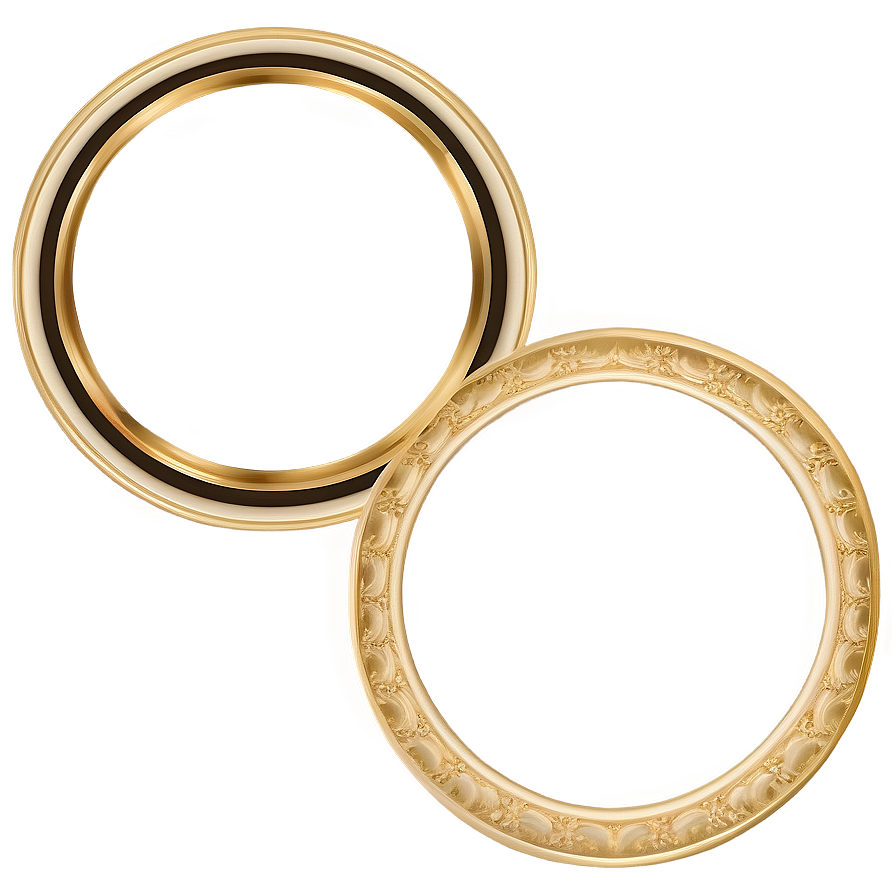 Elegant Gold Circle Frame Png Qcr PNG