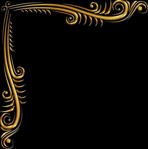 Elegant Gold Corner Design PNG