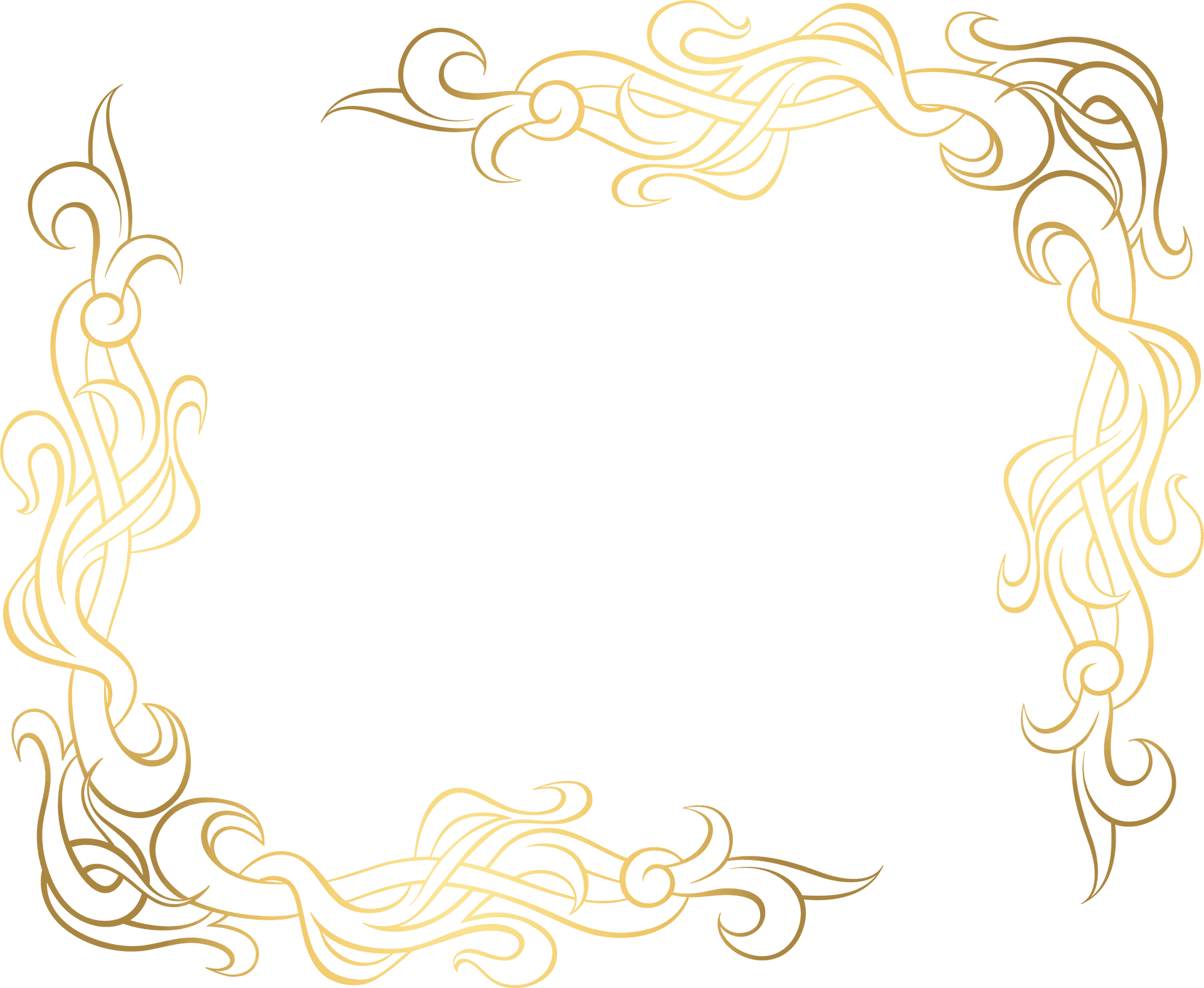 Elegant Gold Corner Design PNG