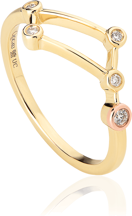 Elegant Gold Diamond Ring PNG