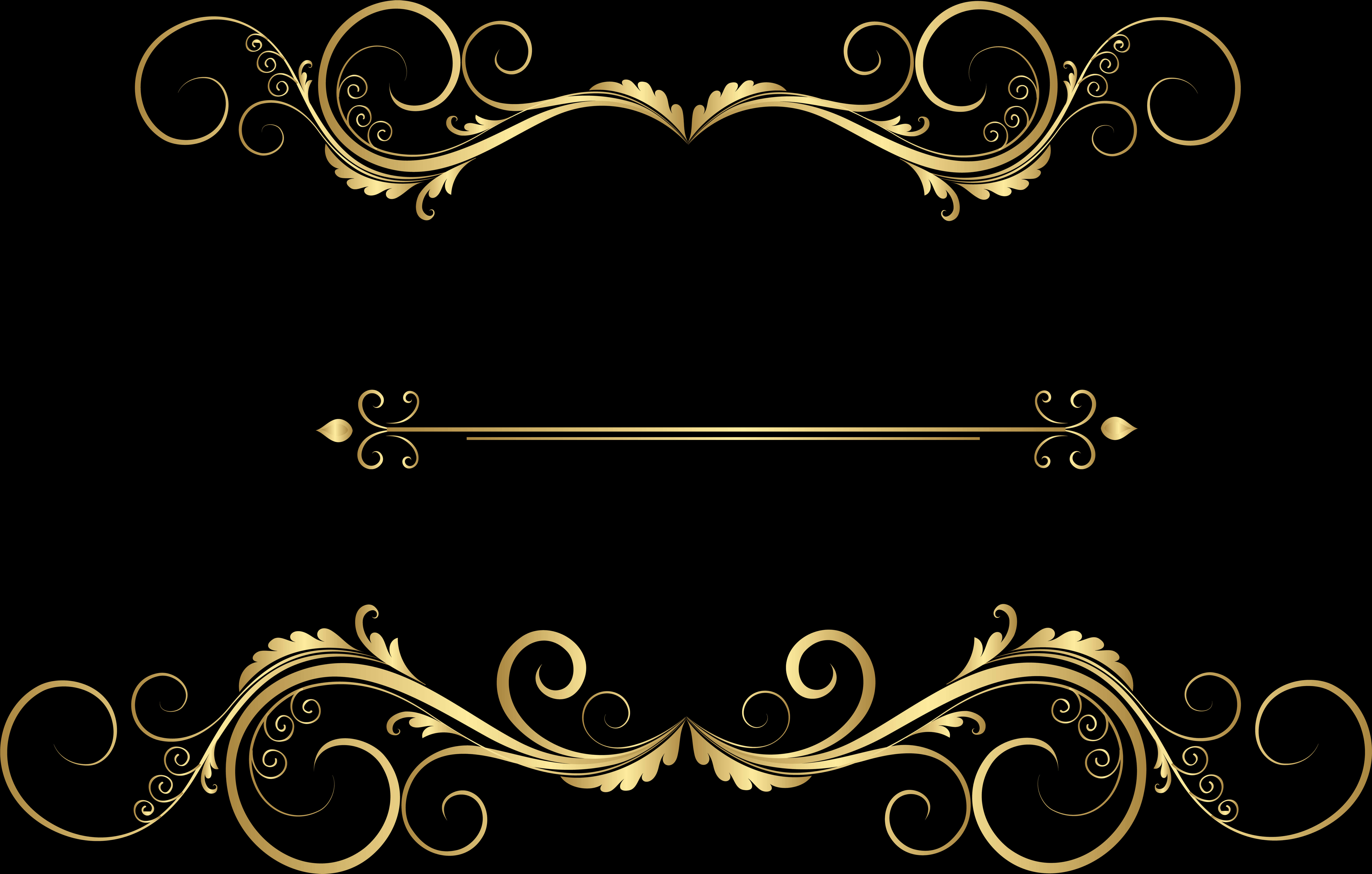 Elegant Gold Flourish Design PNG