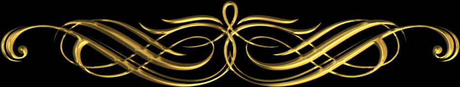 Elegant Gold Flourish Design PNG