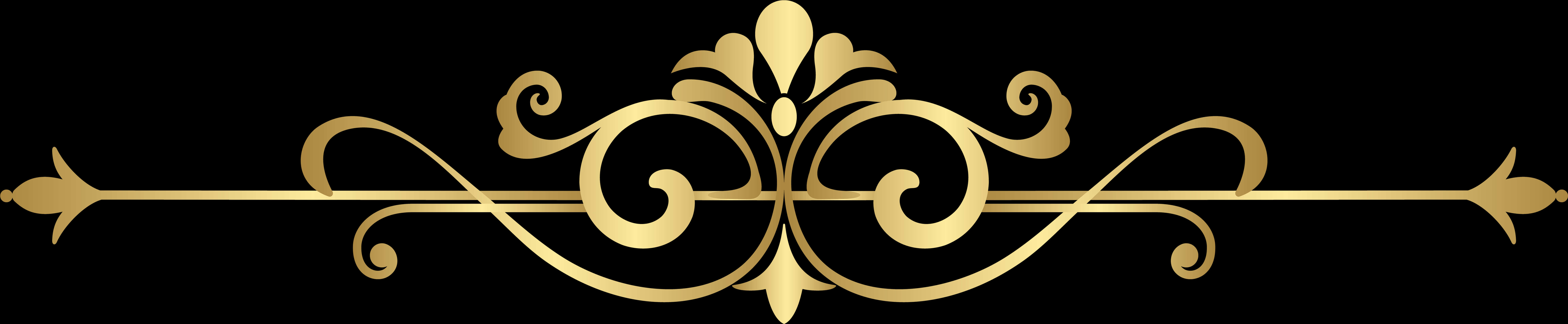 Elegant Gold Flourish Divider PNG