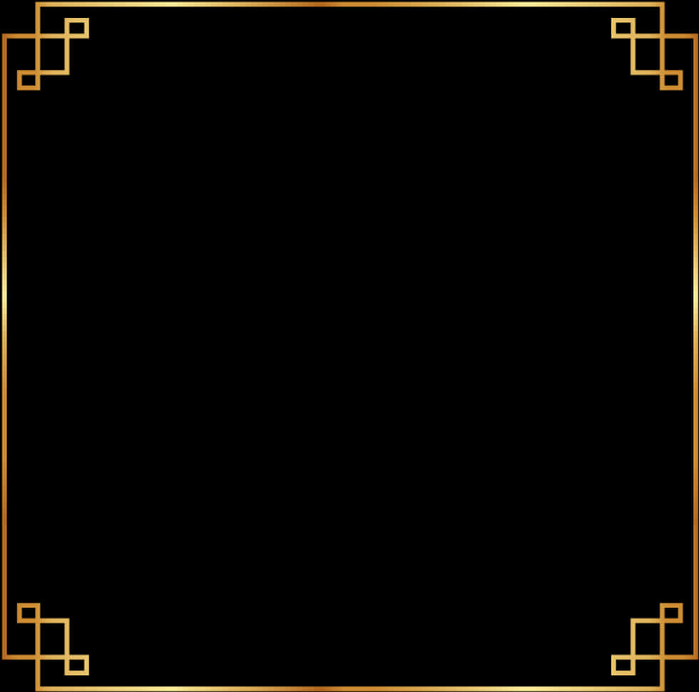 Elegant Gold Frame Design PNG