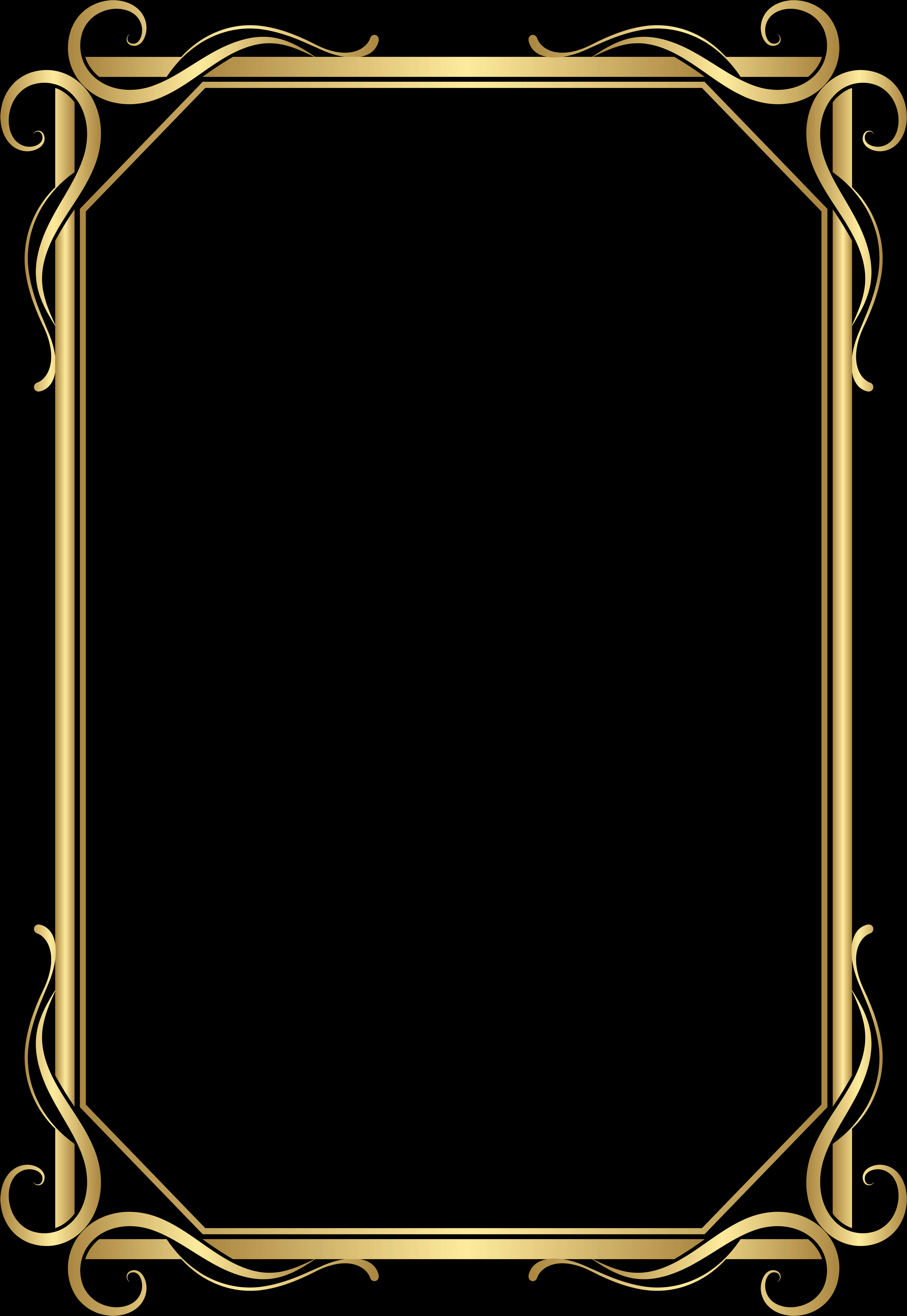 Elegant Gold Frame Design PNG