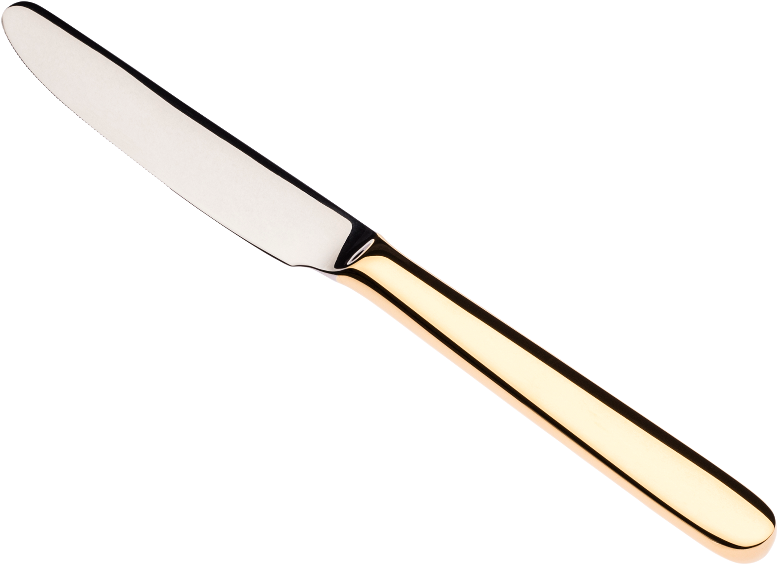 Elegant Gold Handle Butter Knife PNG