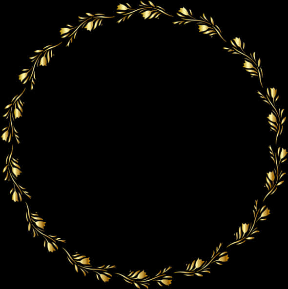 Elegant Gold Laurel Wreath Design PNG