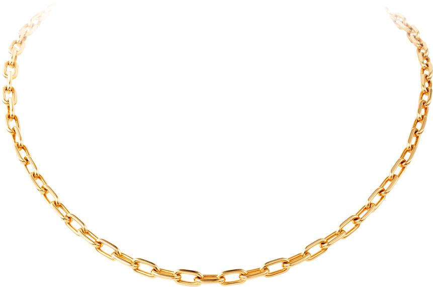 Elegant Gold Link Chain Necklace PNG
