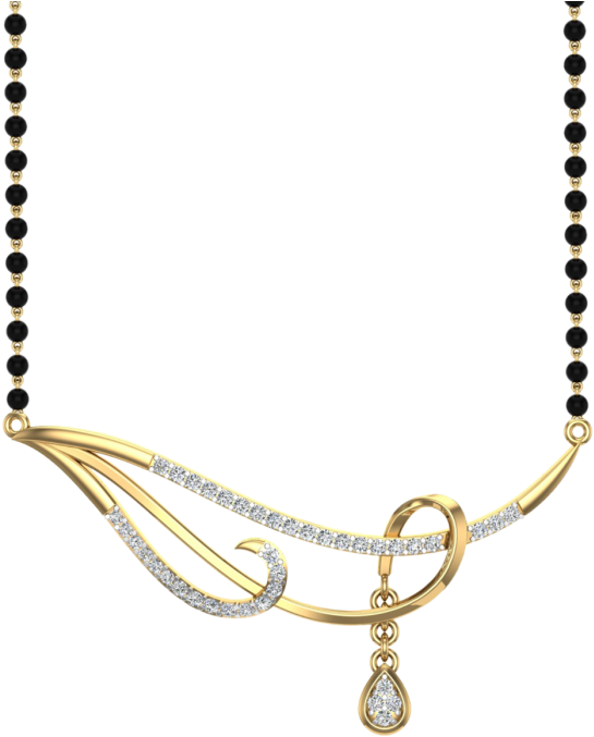 Elegant Gold Mangalsutra Design PNG