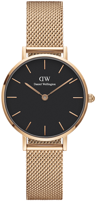 Elegant Gold Mesh Wristwatch Daniel Wellington PNG