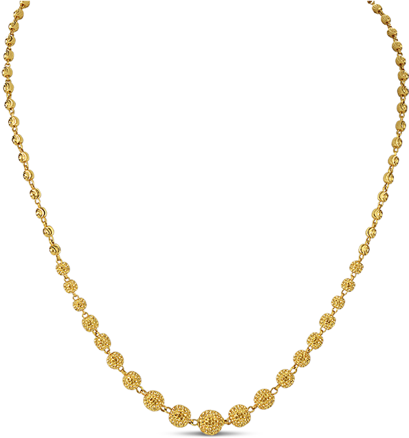 Elegant Gold Necklace Design PNG