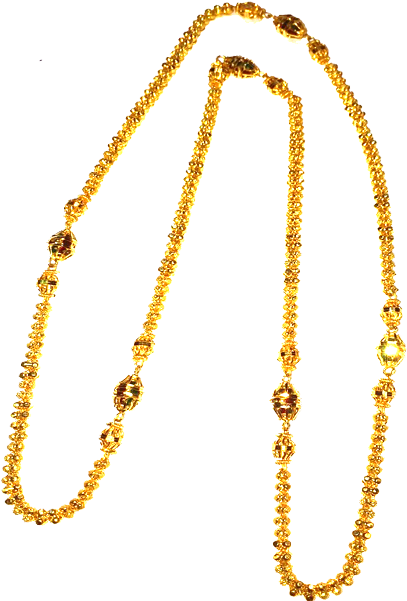 Elegant Gold Necklace Design PNG