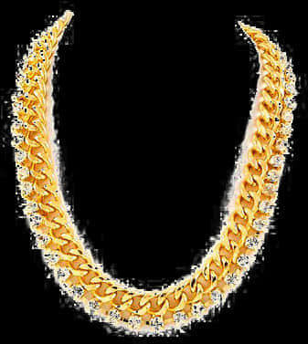Elegant Gold Necklace PNG
