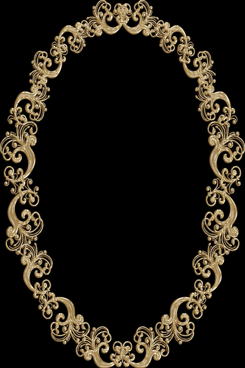 Elegant Gold Ornate Frame PNG