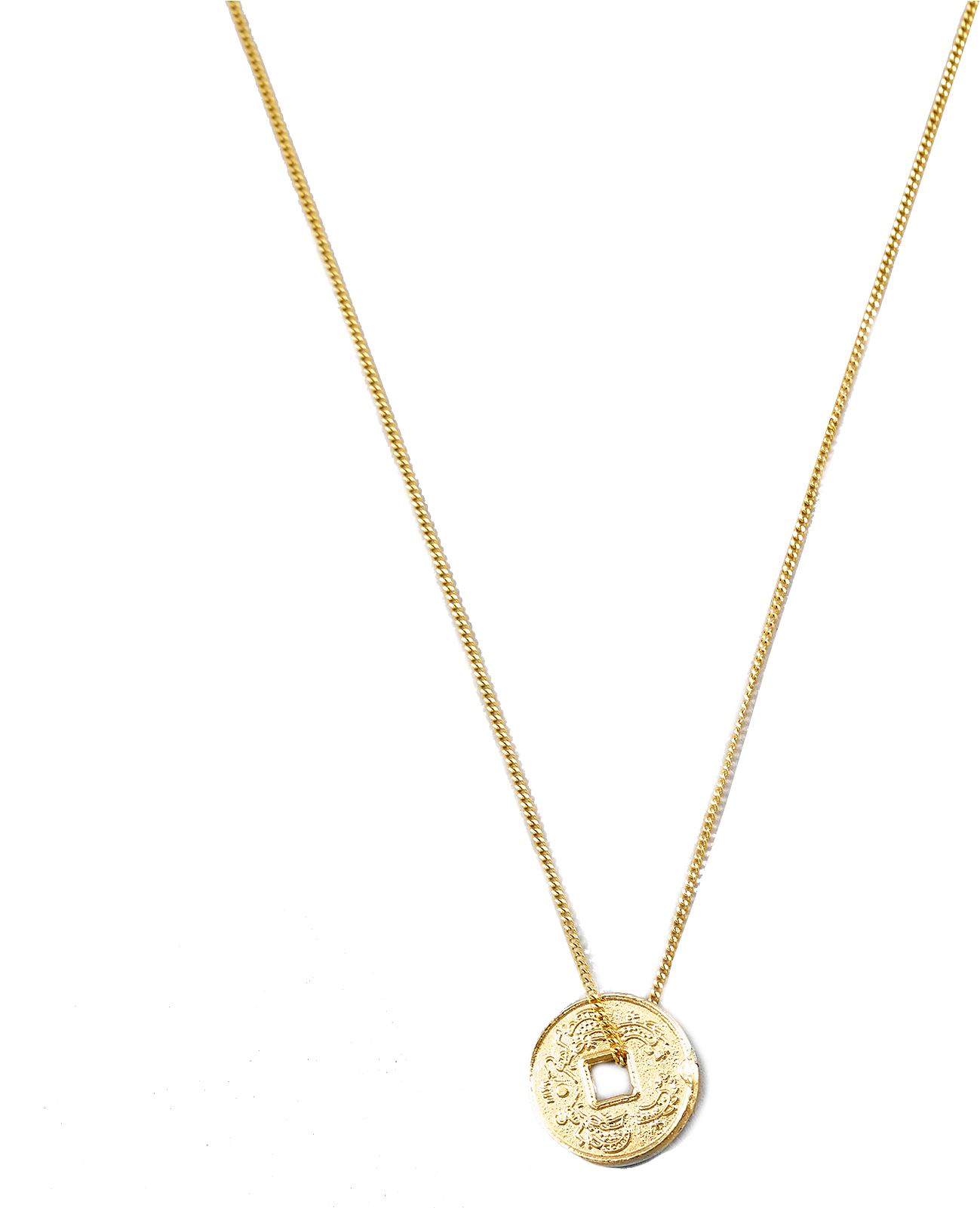 Elegant Gold Pendant Necklace PNG
