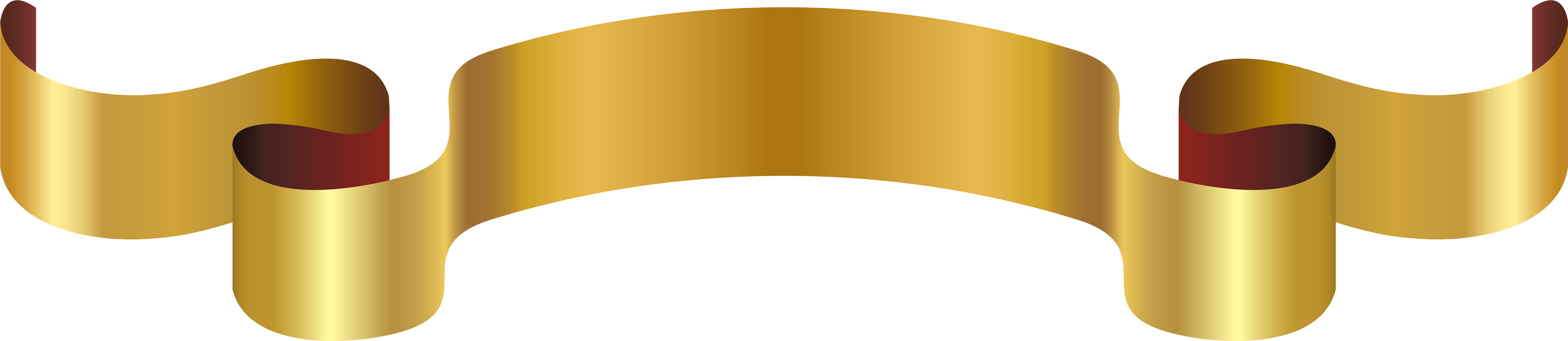Elegant Gold Ribbon Banner PNG