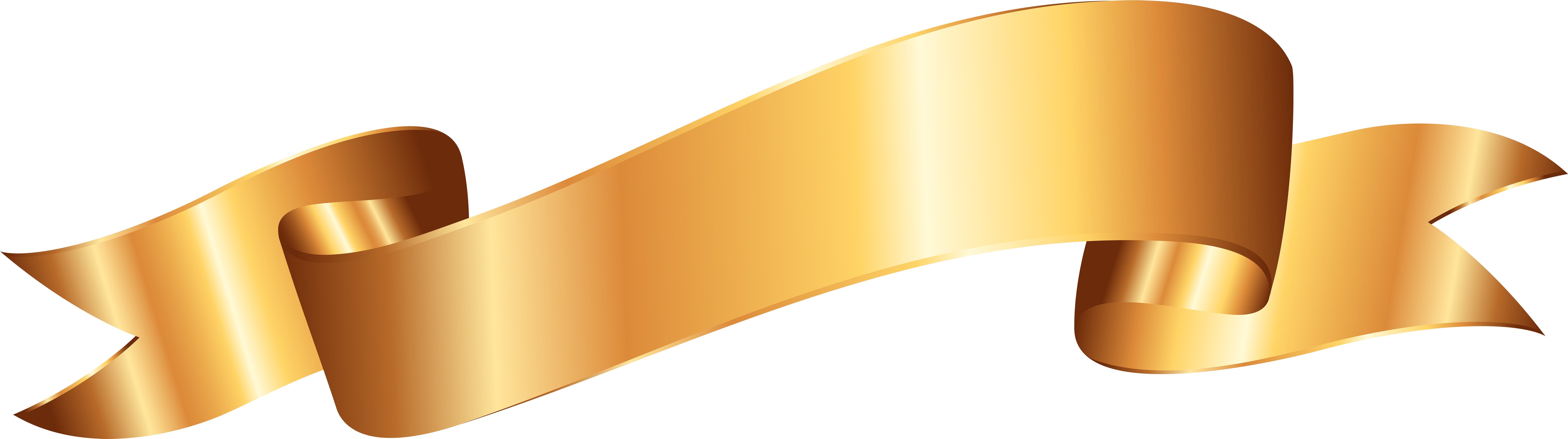 Elegant Gold Ribbon Banner PNG