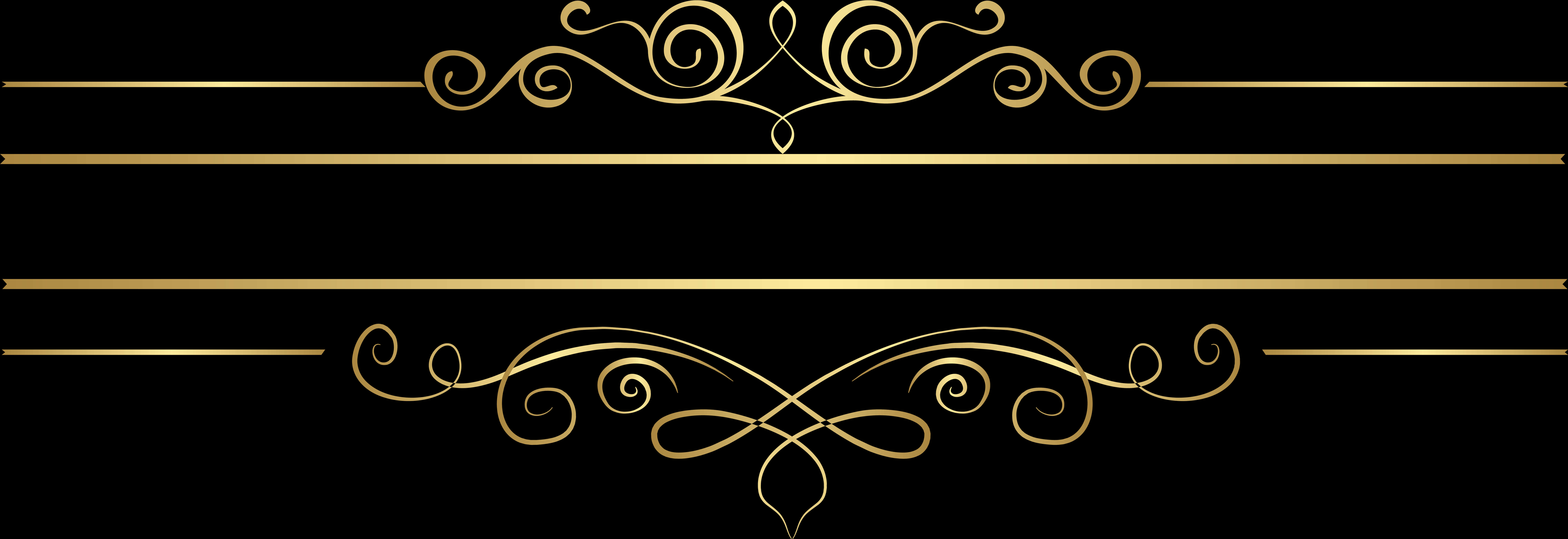 Elegant Gold Scroll Banner PNG