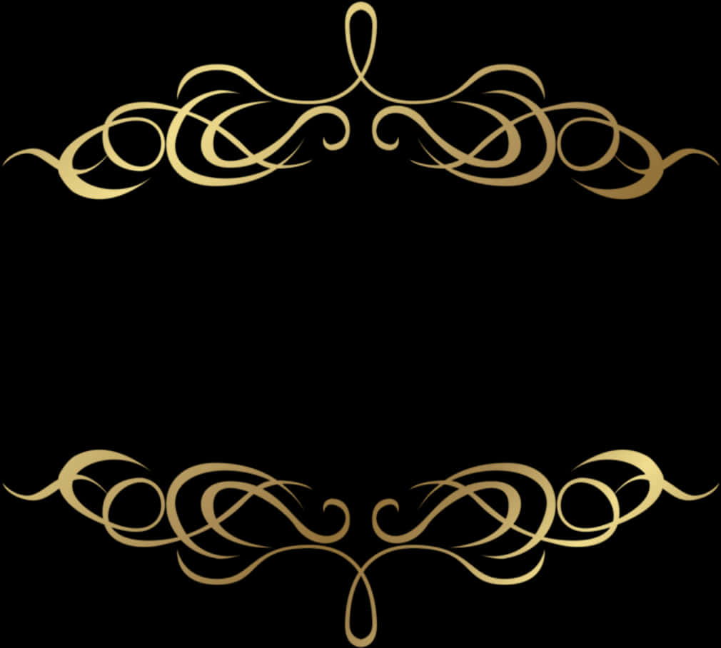 Elegant Gold Scroll Design PNG