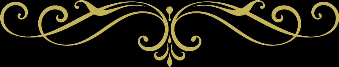 Elegant Gold Scroll Divider PNG