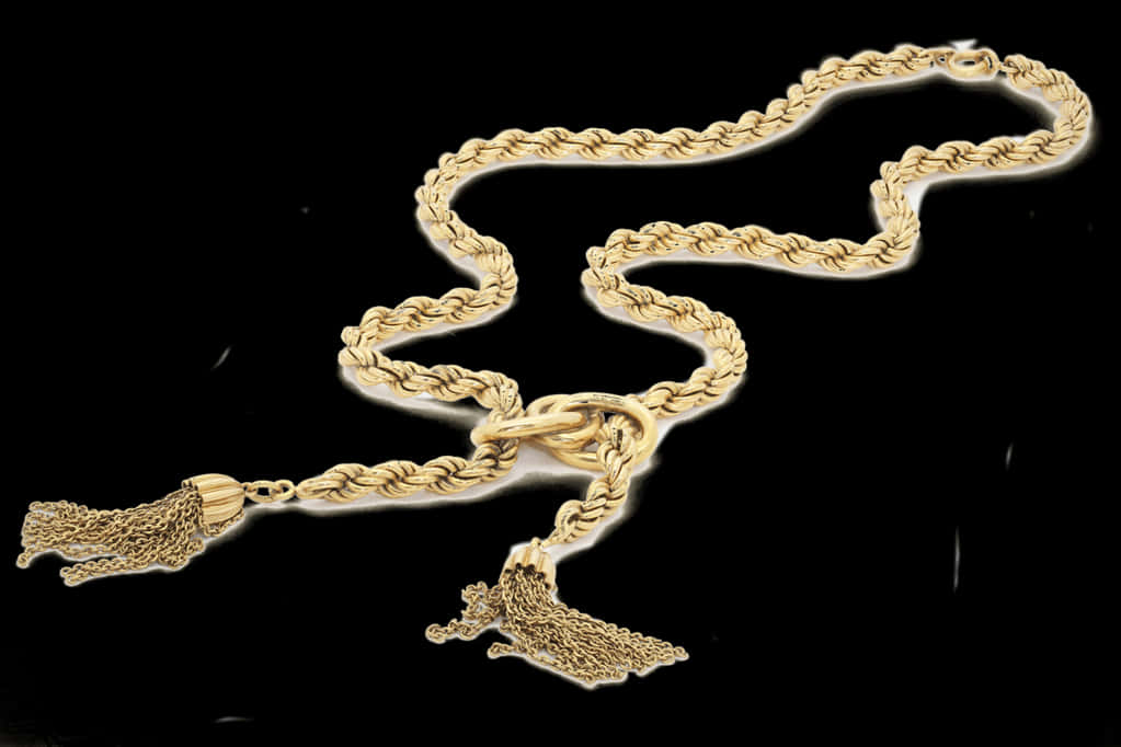 Elegant Gold Tassel Chain.jpg PNG