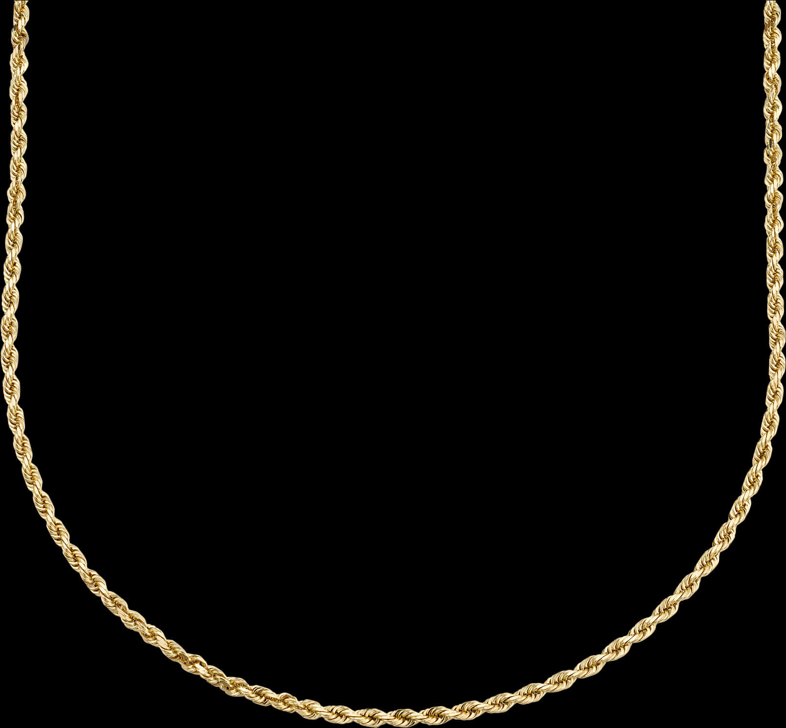 Elegant Gold Twist Chainon Black PNG