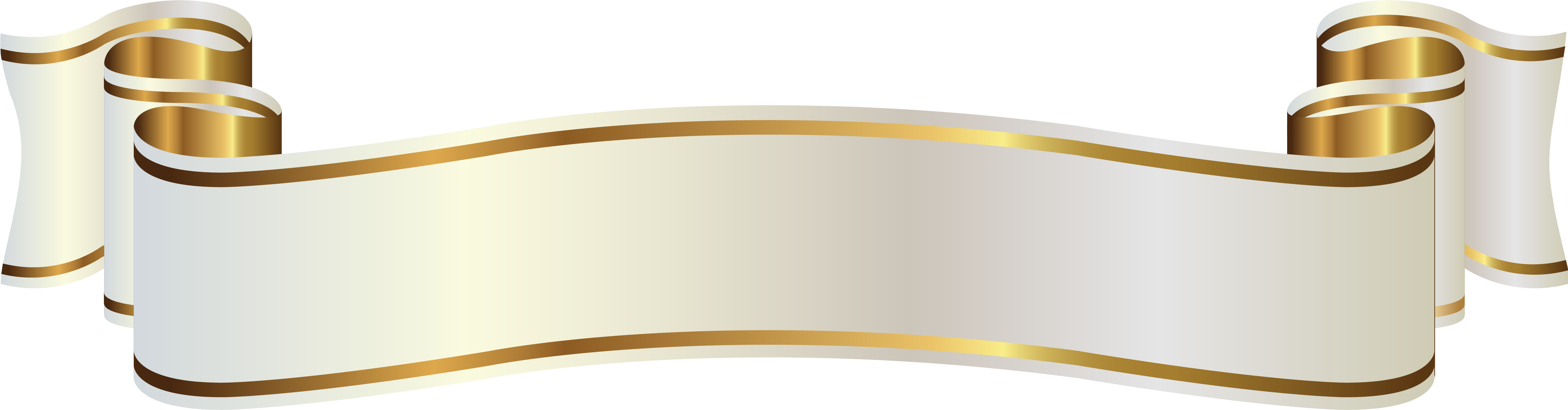 Elegant Goldand White Banner PNG