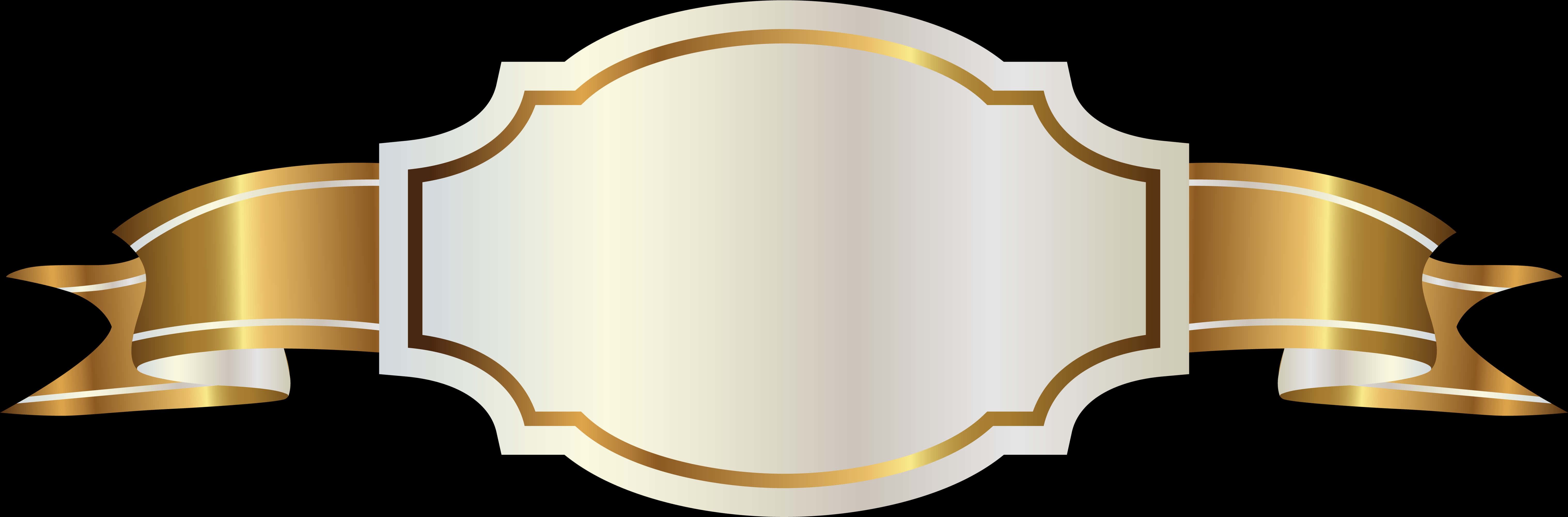 Elegant Golden Banner Design PNG