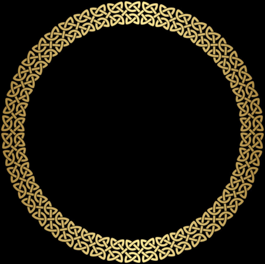 Elegant Golden Celtic Knot Border PNG