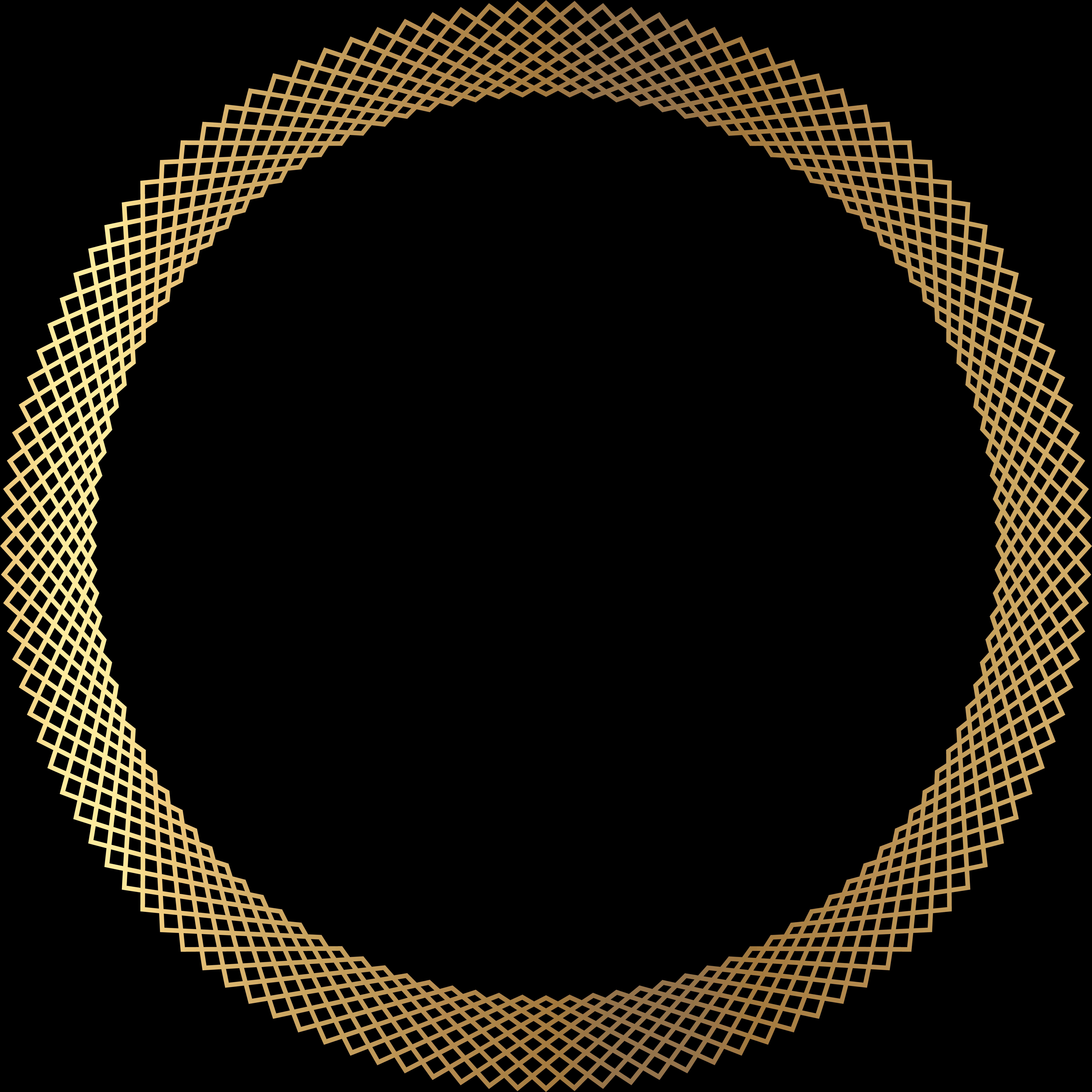 Elegant Golden Circle Frame PNG