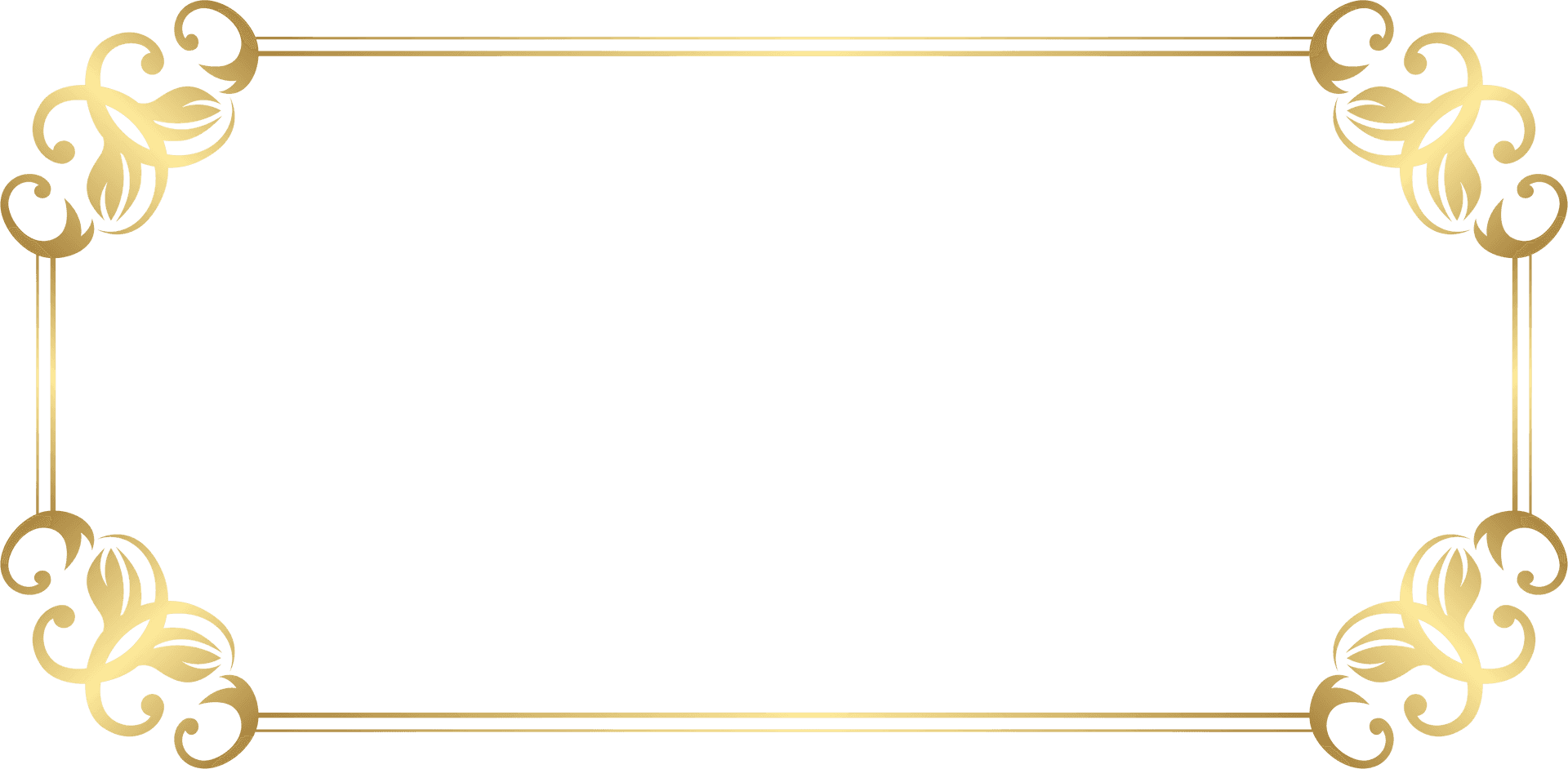 Elegant Golden Floral Frame PNG