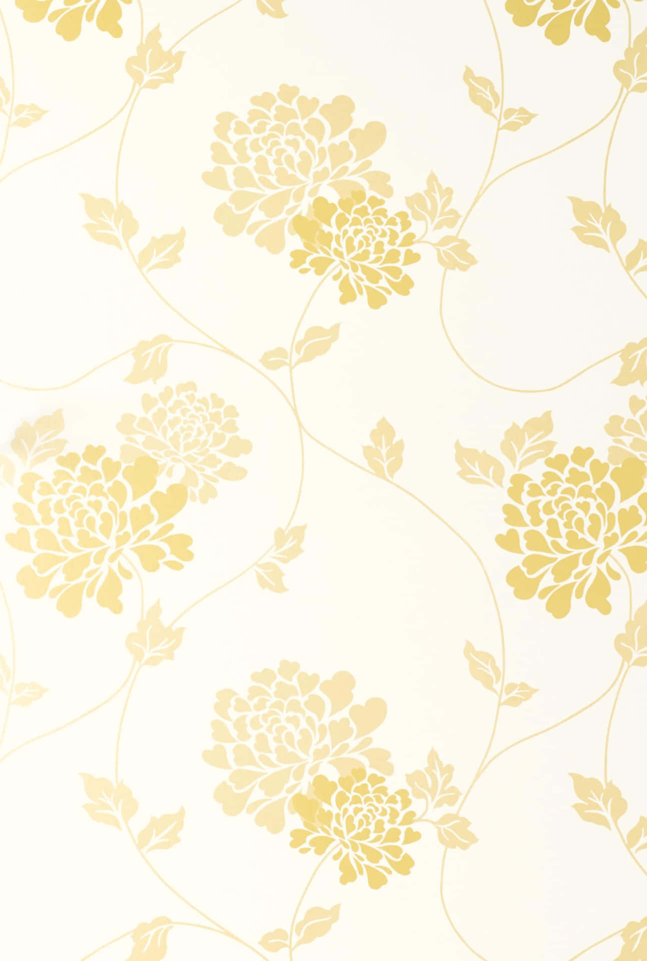 Elegant Golden Floral Pattern Wallpaper