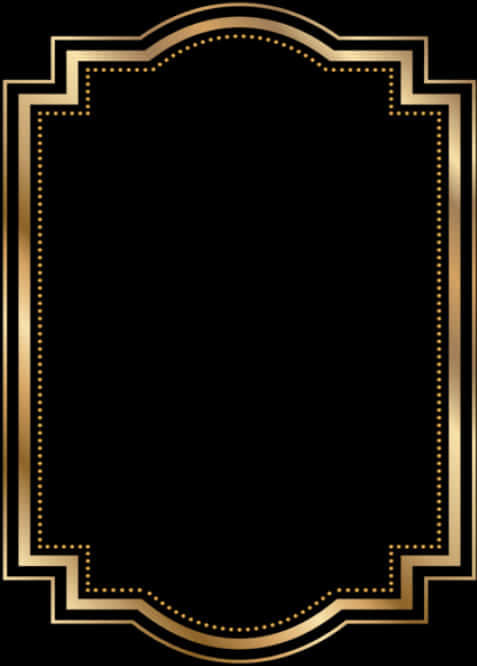 Elegant Golden Frame Design PNG