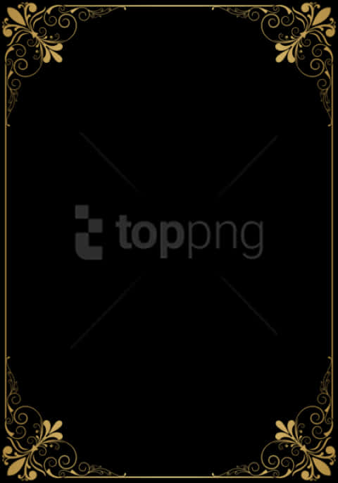 Elegant Golden Frame Design PNG