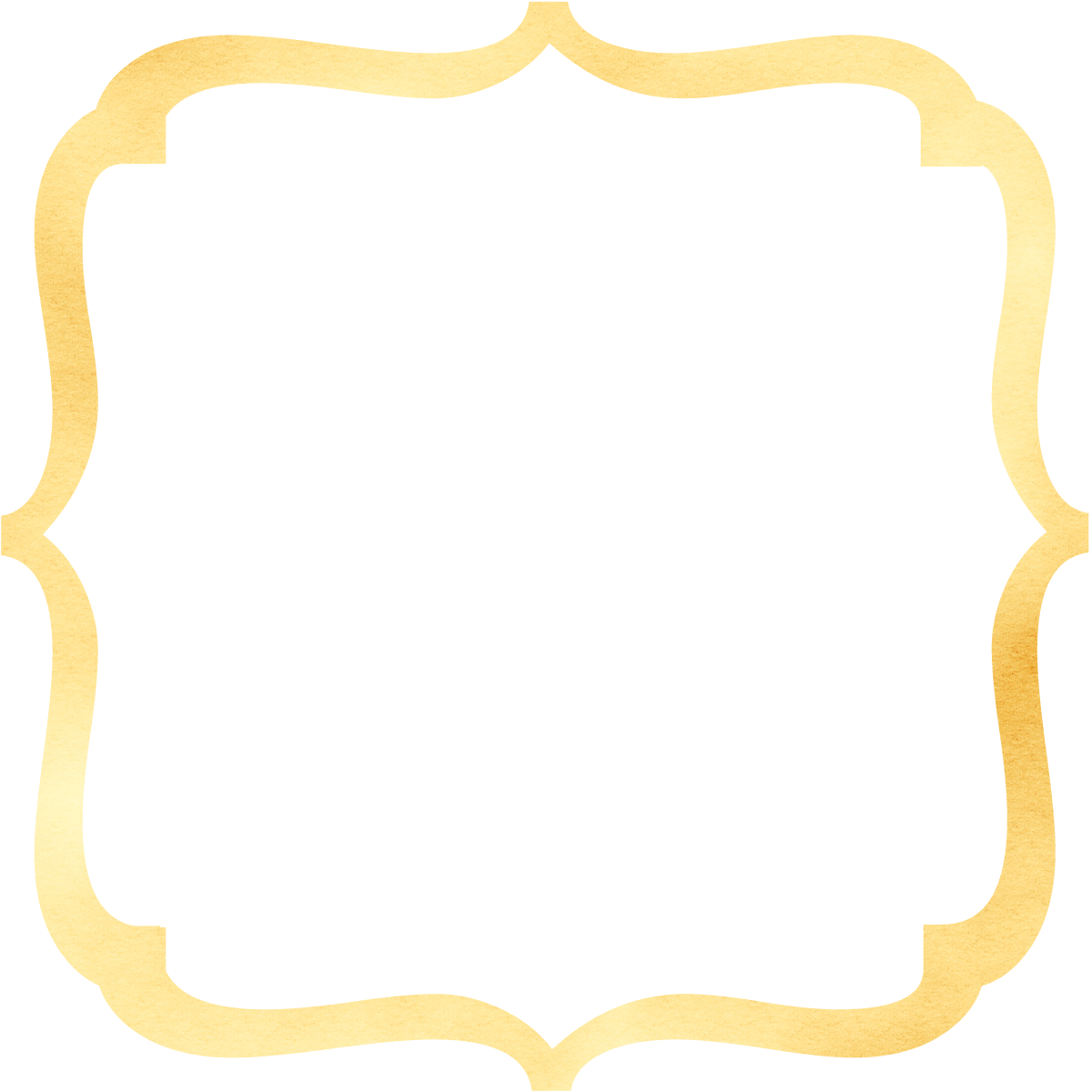 Elegant Golden Frame Design PNG