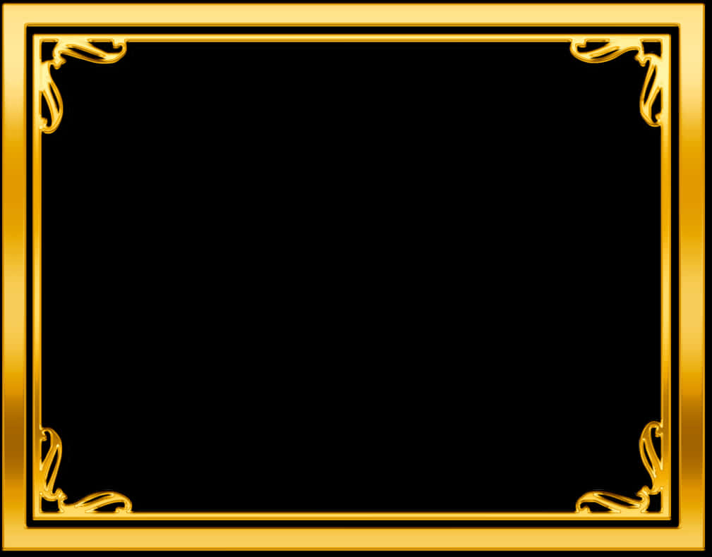 Elegant Golden Frame PNG